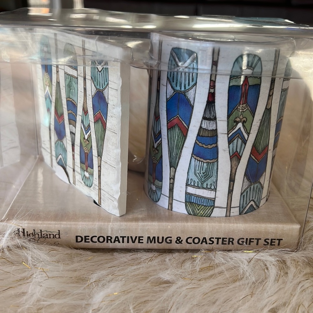 NEW IN BOX! Highland Home Decorative Mug & Coaster Gift